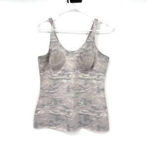 Ruby Ribbon Heritage Cami Top Size 36 Gray Camo Adjustable Straps Wire Free